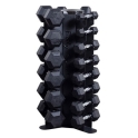 3-Sided 10-Pair Vertical Hex Dumbbell Rack – Body-Solid (GDR80)