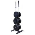 Commercial Weight Tree with Bar Storage for Olympic Plates and Bumper Plates – Body-Solid (GWT56) 