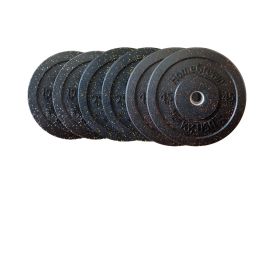 IRON COMPANY 160 lb. USA Made Bumper Plate Set includes the following: (1) Pair each of 10, 25, and 45 lbs.