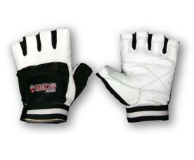 Grizzly Paws Premium White and Black Weightlifting Gloves for Men