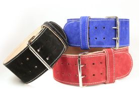 6.5mm Thick 4 in. Wide Single Sided Suede Leather Powerlifting Belt