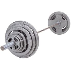 Olympic Barbell Set - Cast Iron Grip Plates and Olympic Bar | Body-Solid (OSTS)