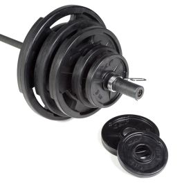 CAP Barbell OSHR-300 Rubber Encased Plate Set with Olympic Bar and Collars