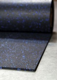 Colored rubber roll fitness flooring to help protect floors from light weight drop