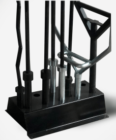 IRON COMPANY 10 Bar Vertical Storage Stand - Olympic Bar Holder for Army Hex Bar, Power Bars and Olympic Bars. 