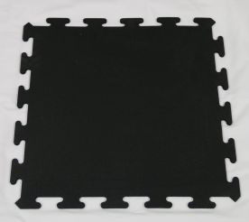 Ultimate RB Rubber Ultimate-Tough TRU-LOCK Interlocking Gym Tiles in Solid Black