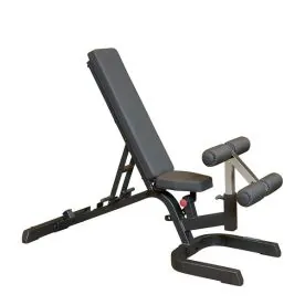 Body-Solid GFID71B Heavy-Duty Flat Incline Decline Weight Bench with Ladder Style Adjustments and Leg Hold Down for Decline Presses with Dumbbells and Barbells