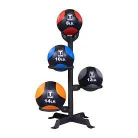 3-Ball or 4-Ball Customizable Medicine Ball Rack | Body-Solid (GMR5B) in Matte Black Powder Coat Finish is Available for Sale at IRON COMPANY. Balls NOT Included