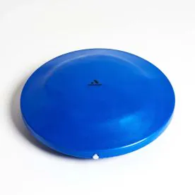 Aeromat 14" Blue Inflatable Balance Disc Cushion Displayed Flat, Highlighting its Compact and Portable Design for Home or Studio Workouts