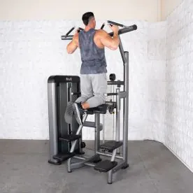 Elite Plus Assisted Chin / Dip Machine Highlighting the Multi-Adjustable Handles and Compact Footprint