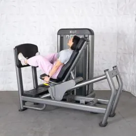 Elite Plus Leg Press Machine in Action, Highlighting the Ergonomic Design and Sturdy Footplate for Effective Lower Body Workouts
