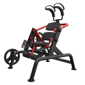 Power Leverage V2 Abdominal Crunch Machine by Muscle D Fitness with Durable 11-Gauge Steel Construction, Ergonomic Design, and Integrated Plate Storage. Weight Plates Not Included