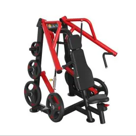 Muscle D Fitness Power Leverage V2 Incline Chest Press Machine with Durable 11-Gauge Steel Frame, Ergonomic Multi-Grip Handles, and Integrated Plate Storage for Strength Training. Weight Plates Not Included