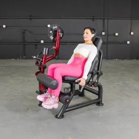 Front View of the Power Leverage V2 Seated Leg Curl by Muscle D Fitness, Showcasing the Heavy-Duty 11-Gauge Steel Frame and Ergonomic Design