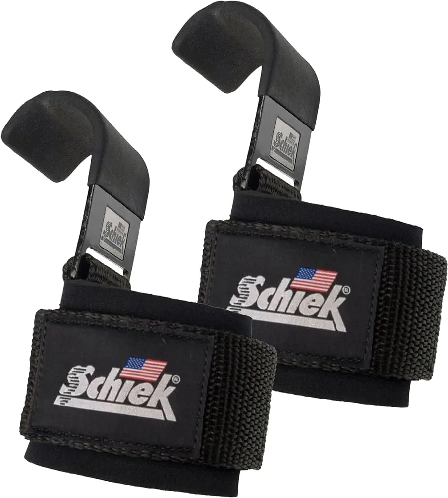 Power lifting hooks with padded wrist supports