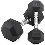 rubber hex dumbbells