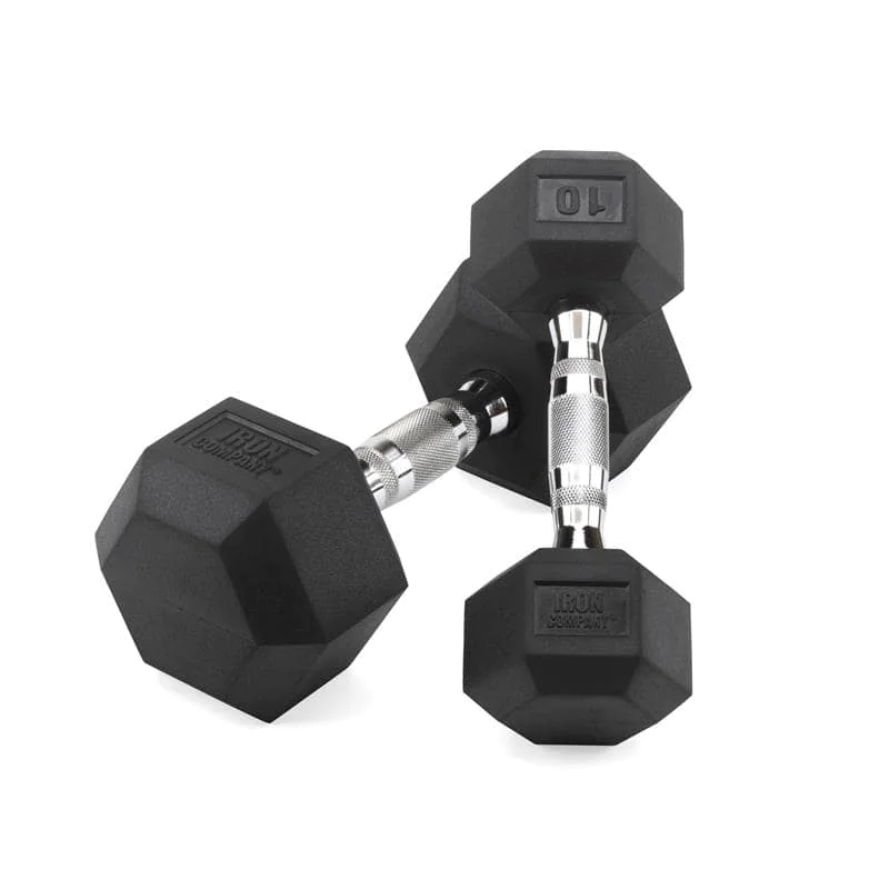 Rubber Hex Dumbbells Pair Hex Weights Dumbbells for Muscle Toning Home Gym Dumbbells WF Athletic Supply Rubber Coated Solid Steel Cast-Iron Pair Dumbbells Full Body Workout