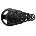 Black Rubber Quad Grip Weightlifting Plates | Body-Solid (ORT)