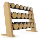 Dumbbell Set w/ Hardwood Rack | WaterRower-NOHRD (DUMBBELLRACK)