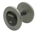 Economy Pro-Style Dumbbells with Gray Non-Machined Plates and Black End Caps | Ivanko (R/EP 1.25B)