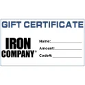 $25 Gift Certificate -- Ironcompany (GIFT-CERTIFICATE-25)