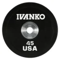 Heavy-Duty Virgin Rubber Encased Olympic Bumper Plates for Weightlifting | Ivanko (OBPX)