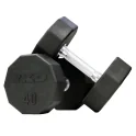 10-Sided Commercial Rubber Encased Solid Steel Dumbbell Set | TKO (829TR)