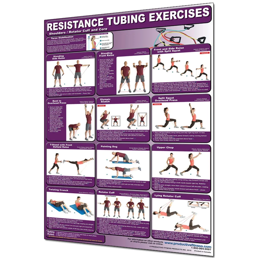 Total Body Workout Personal Resistance Band/Tube Exercise Poster Laminated 