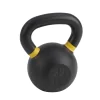IRON COMPANY 35 lb. Premium Cast Iron Powder Coated Kettlebell with Yellow Coded Handle Horns and Machined Flat Base