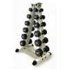 5-30 lb. Rubber Coated Octagon Shaped Dumbbells with Optional A-Frame Dumbbell Rack | Apollo Athletics (IR3920)