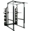 York Barbell ST Power Cage with weight plate storage and pull-up bar