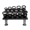 TKO 859KR Two-Tier Kettlebell Rack with Oval Tubing and Rubber Feet