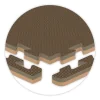 Brown Reversible Interlocking Jumbo Floor Tiles with Borders