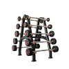 TKO 846BBR-BK Club Storage Rack for Straight and E-Z Curl Fixed Barbells 