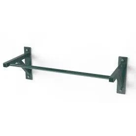 TriActive USA Wall Mounted Pull Up Bar in Green, Showing Heavy-Duty Outdoor-Rated Steel Construction with Square Support Arms and Round Pull-Up Bar