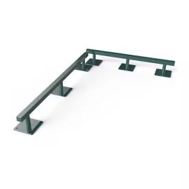 Green TriActive USA Outdoor Balance Beam, Featuring Long Rectangular Steel Beams with Powder-Coated Finish and Sturdy Support Legs Designed for Balance, Coordination, and Push-Up Exercises