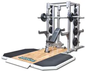 Legend Fitness 3155 Double-Sided Half Cage with Single Oak Insert Platform