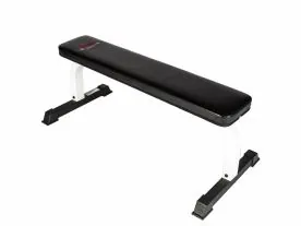 York Barbell 48002 Home Fitness Flat Bench with Wide Steel Base and Black Upholstered Pad for Strength Training