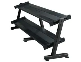 York Barbell 69128 Two-Tier Solid Head Dumbbell Shelf Rack