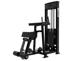 Black Arsenal M1 Standing Leg Curl Machine 9001 with 150 lb. Selectorized Stack, Kevlar Belt Drive, and Ergonomic Thigh Pad for Commercial Gyms