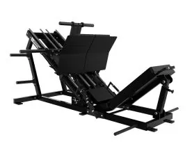 Black Arsenal Reloaded Bilateral Leg Press 9012 Showing Dual Footplates and Band Peg Setup