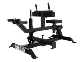 Black Arsenal Reloaded Seated Calf Raise 9034 with Adjustable Knee Pads and 5.5" Rotating Foot Block for Lower Leg Training