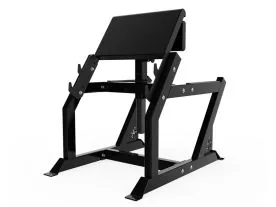 Black Arsenal Strength Alpha Standing Preacher Curl Bench with Reversible Pad and Bar Holders for Bicep Training