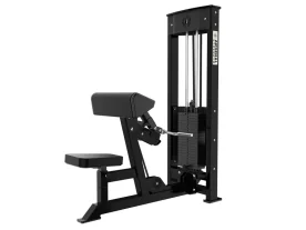 Arsenal Strength 9041 M1 Selectorized Bicep Curl in Black with EZ Curl Bar and Kevlar Belt Drive for Commercial Strength Training