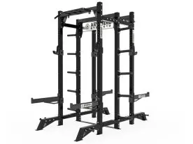 Black Arsenal Alpha-11 Double Half Rack 9122 with Multi-Grip Pull-Up Bar and Barbell Storage