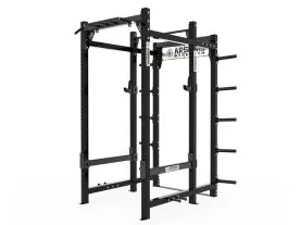 Black Arsenal Strength Alpha-11 Power Rack 9127 with J-Cups and Multi-Grip Pull-Up Bar, Designed for Heavy-Duty Strength Training
