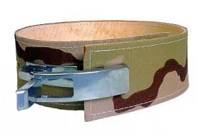 LEV-SUEDE-CAMO Single Sided Camouflage Powerlifting Belt with Standard Lever