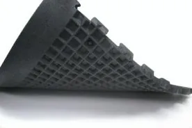 SHOK-LOK 4x8 interlocking rubber deadlift mat 3/4 inch thick with waffle anti-vibration base for noise reduction during heavy barbell lifting.