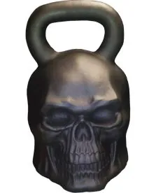 MEGASKULL Skullbell Kettlebell - 215 lb. / 98 KG | Ironskull Fitness (MS1) Front View of the Flat Black Megaskull Skullbell Kettlebell Featuring a Bold Skeleton Face Design, Made in the USA
