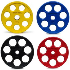 Olympic Rubber Coated E-Z Lift Weight Plates | Ivanko (ROEZH)